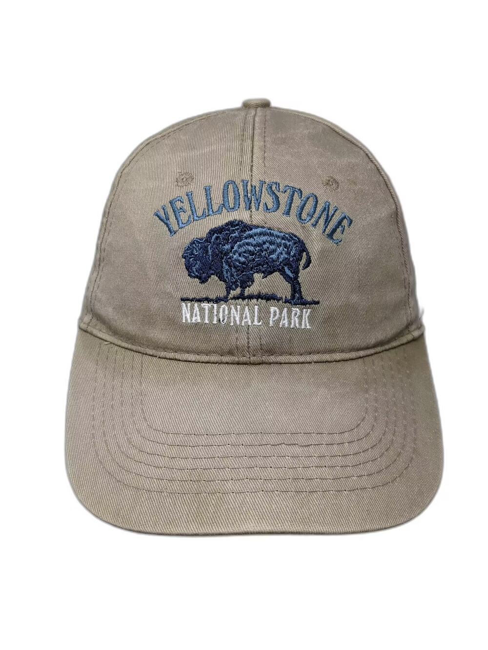 ACE Yellowstone National Park Bison Hat Beige Baseball Cap One Size Embroidered